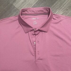 JOHNNIE-O Mens XXL Birdie Performance Jersey Polo Shirt Rose Short Sleeve Golf